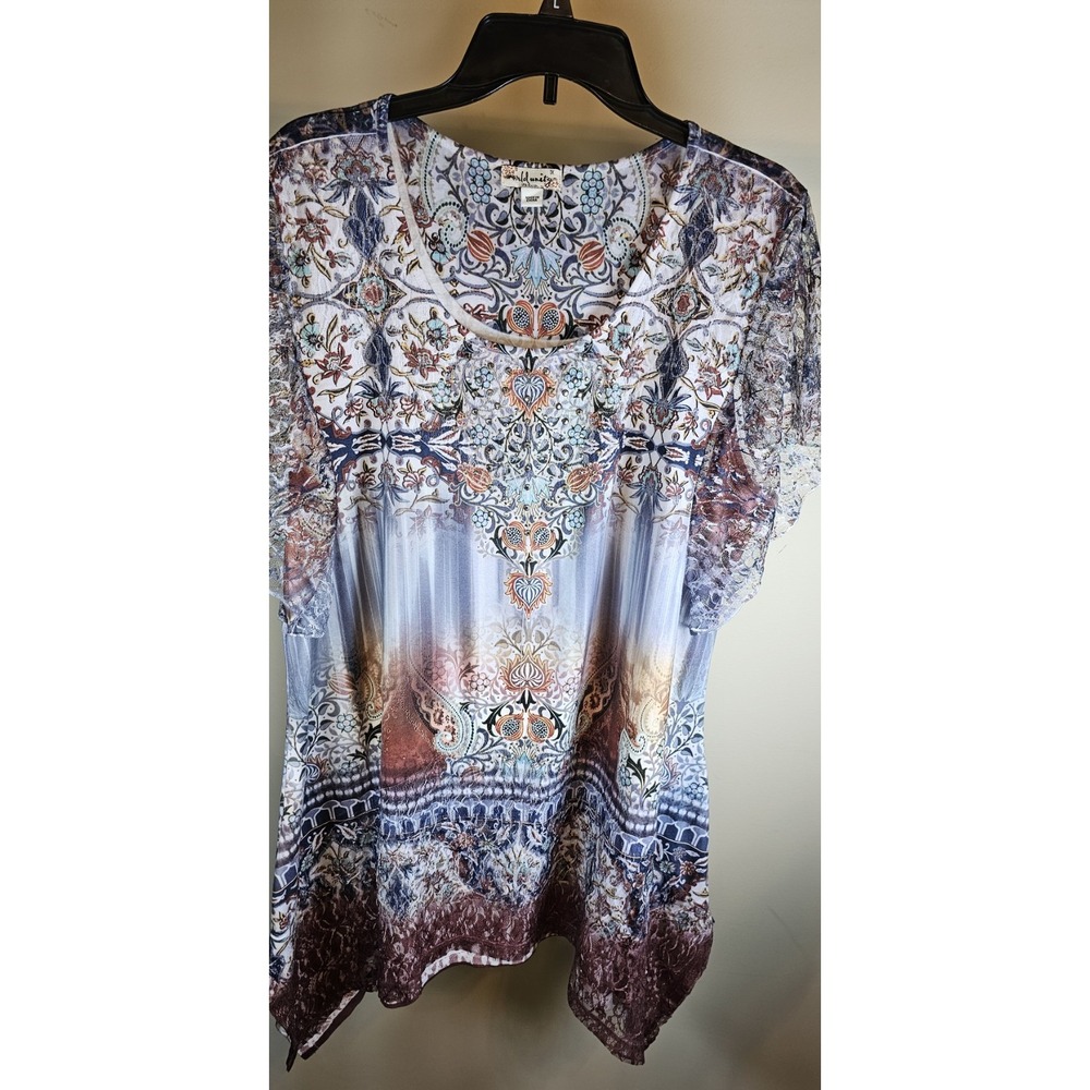 World Unity Printed Top Plus Women's Size 1X - Picture 5 of 7